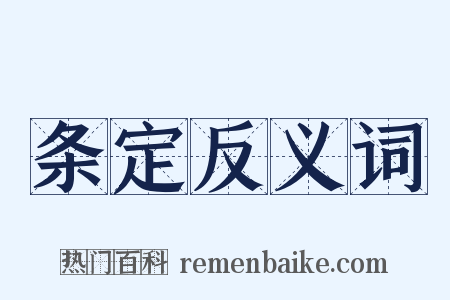 条定反义词是什么意思的图片